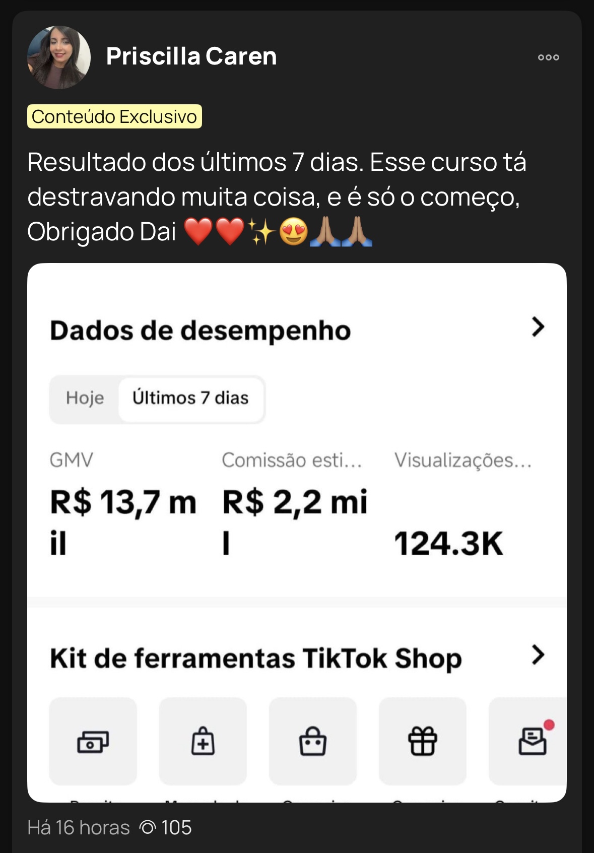 Resultado real de cliente Tokfy